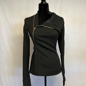 Rick Owens Black Asymmetrical Zip Jacket